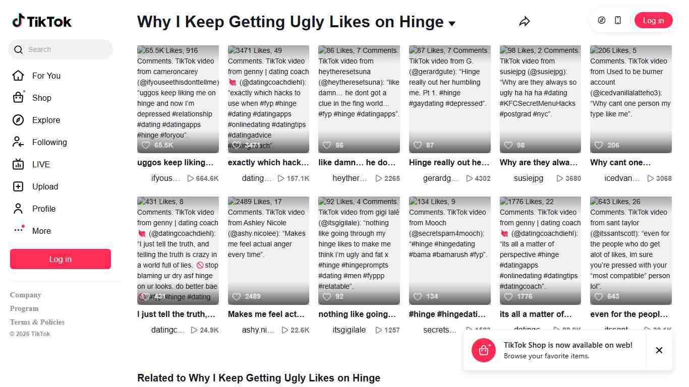 Why I Keep Getting Ugly Likes on Hinge TikTok